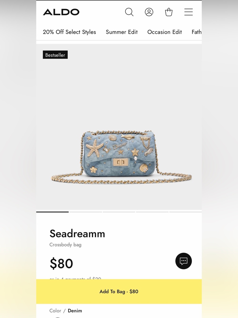 NWOT ALDO Seadreamm Crossbody